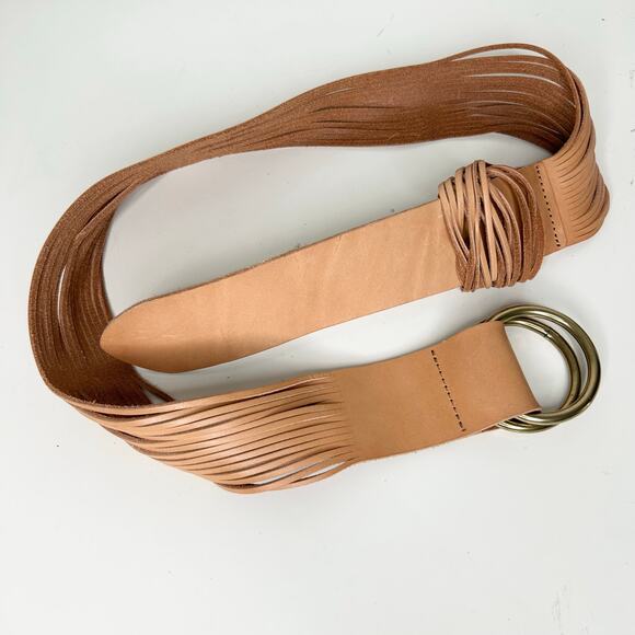 Anthropologie Tonya Double O-Ring Belt Tan - Picture 2 of 3